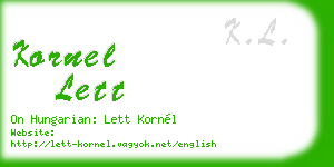 kornel lett business card
